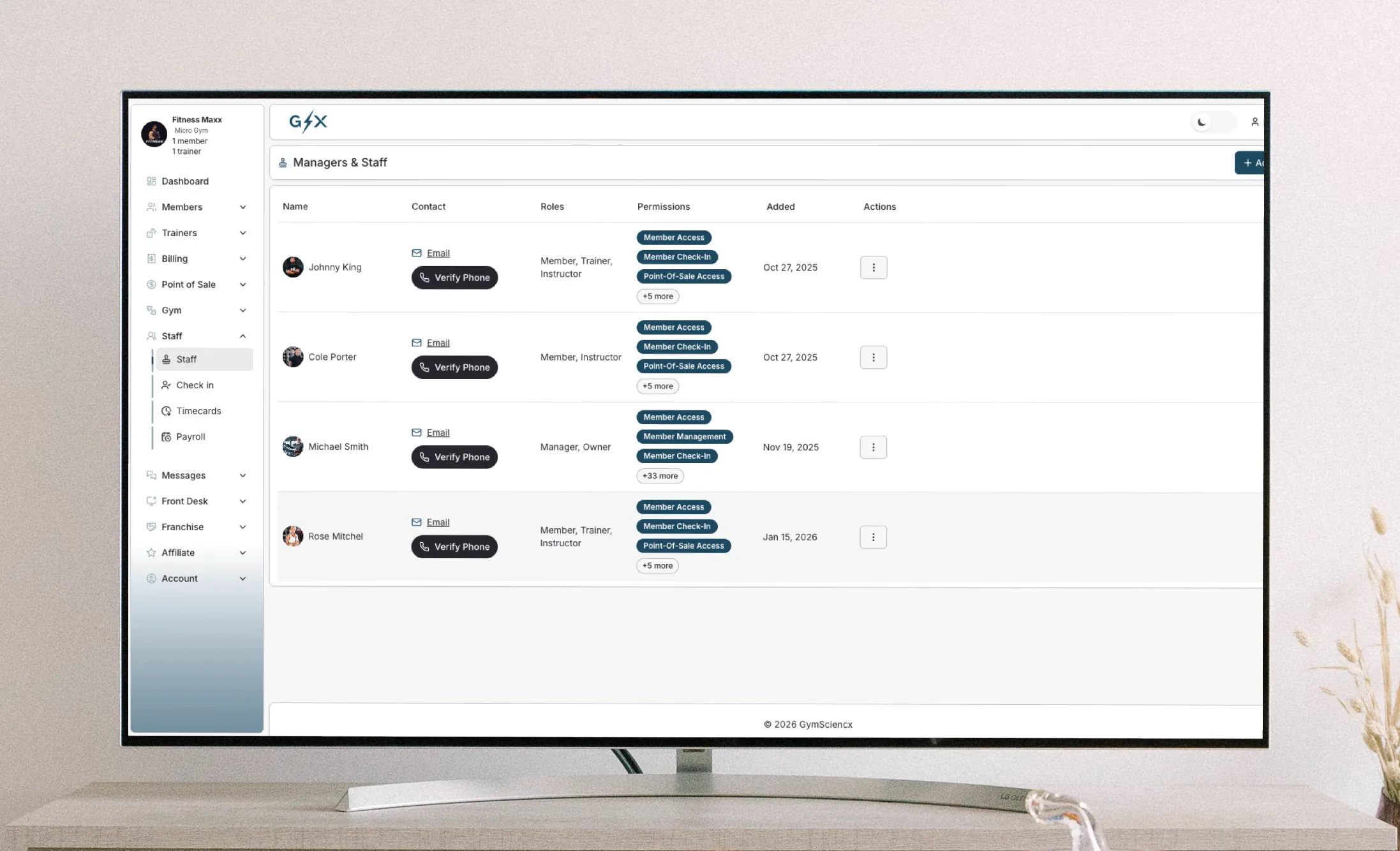 Gym management system